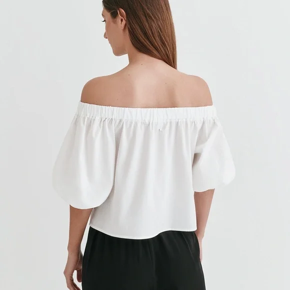 NWT Cuyana Poplin Off Shoulder Top - Picture 5 of 7